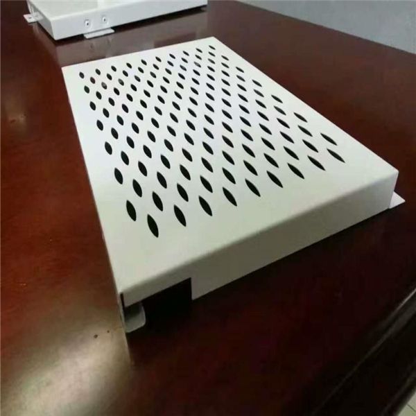 啟辰4s店專用吊頂沖孔勾搭鋁單板柳葉孔鋁單板吊頂 (5)